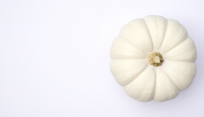 White autumn pumpkin isolated on a white background