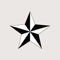 black and white star