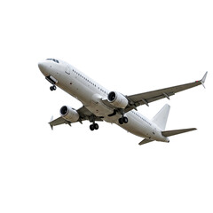 Obraz premium Passenger Airplane Flying Against Transparent Background for Transportation Concept