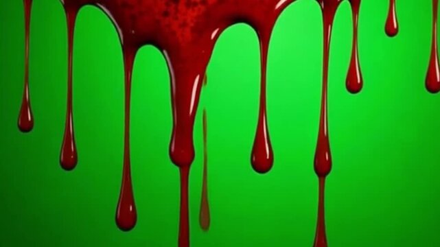 Blood Flowing on Green Screen