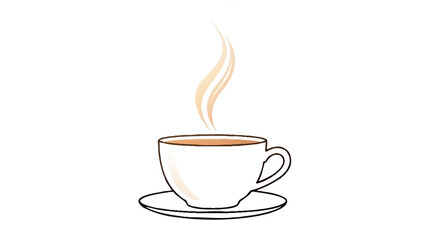 Obraz premium Warm beverage cup on saucer