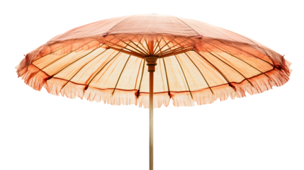 Peach parasol umbrella isolated on white background