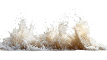 Ocean wave crashing, isolated on white background