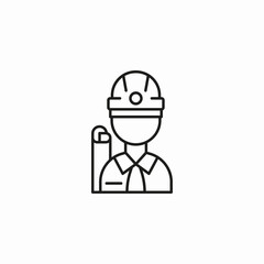 construction worker engineer icon sign vector