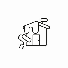 house painting renovation icon sign vector