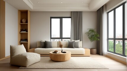 Affordable Living Room Design with Comfortable Seating