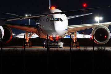 準備中の飛行機