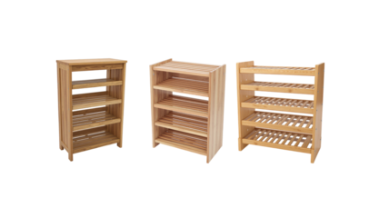 Wooden shelf in transparent background png