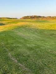 golf course at sunset