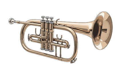 Obraz premium A flugelhorn for jazz music