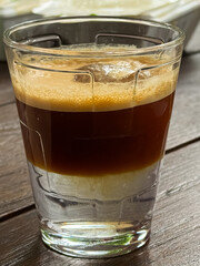 Espresso delight: layered coffee in a glass