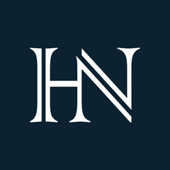 HN Two letter composition for initial logo