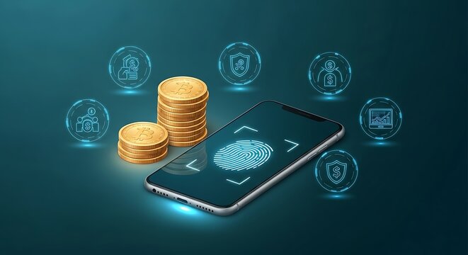 Secure mobile banking with fingerprint authentication and digital currency