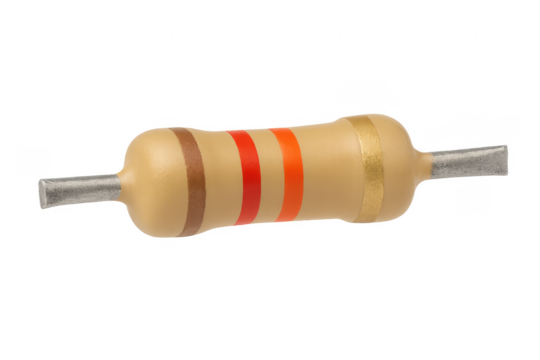 Carbon Film Resistor with Transparent Background, Electronic Component for Circuit Design