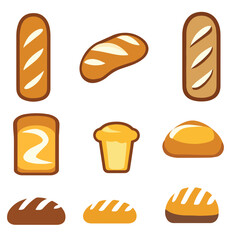 set of bread icons