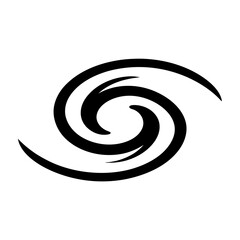 Abstract Swirling Vortex in Black and White, Artistic Design Element Illustration