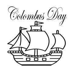 Majestic Columbus Ship Illustration – Vintage Sailing Vessel on Waves