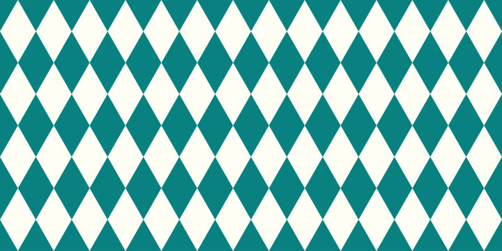 Stylish Teal and Ivory Christmas Rhombus Seamless Pattern with Plaid Texture Ideal for Modern Holiday Wrapping and Festive Decor