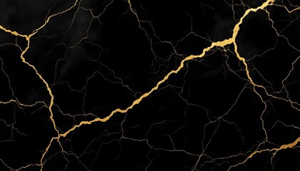 Luxury Black Marble Texture with Golden Veins: Elegant, Sophisticated Background for Design Projects.