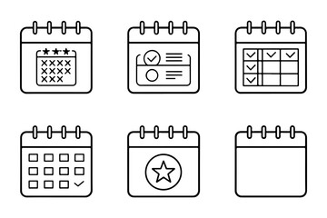 Calendar date and time ux ui user interface vector icon. Web and App icon in flat filled and outline stroke line art
