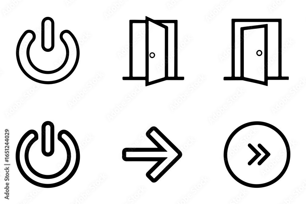 Fototapete logout ux ui user interface vector icon. log off, sign out, exit, shut down and disconnect web and a