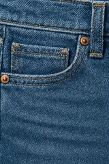 Fototapeta premium Premium close up of blue denim jeans pocket texture for fashion and textile design 