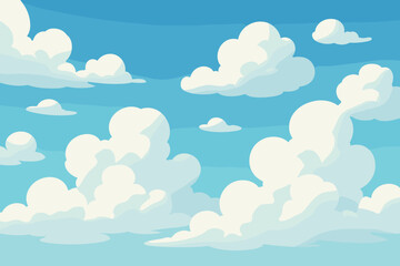 Dreamy sky vector: tranquil cloudscape, serene blue heaven, peaceful daytime horizon