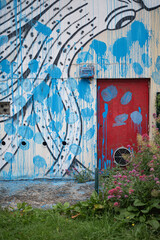 Graffiti bleu et rouge