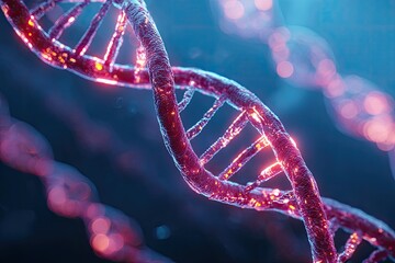 DNA double helix, vibrant colors