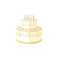 Yellow Birthday Cake with Candles