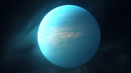 Uranus with mysterious internal heat waves visible through translucent atmosphere.