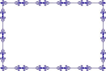 Simple Sharp Blue Frame, Border Frame, Photo Frame with White Background, Unique Style Frame, Unique Frame