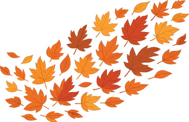 Autumn leaves swirl vector: vibrant fall foliage design for seasonal decor and creativity