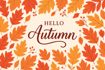 Autumn leaves vector design: celebrate fall with vibrant, colorful foliage and welcome greetings