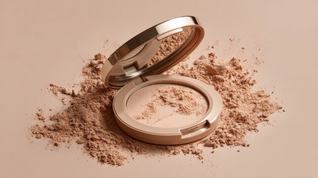 a compact powder compact on a white surface