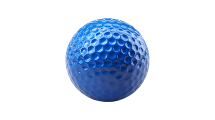 Blue Golf Ball Isolated on Black Background Sport Equipment Game Play