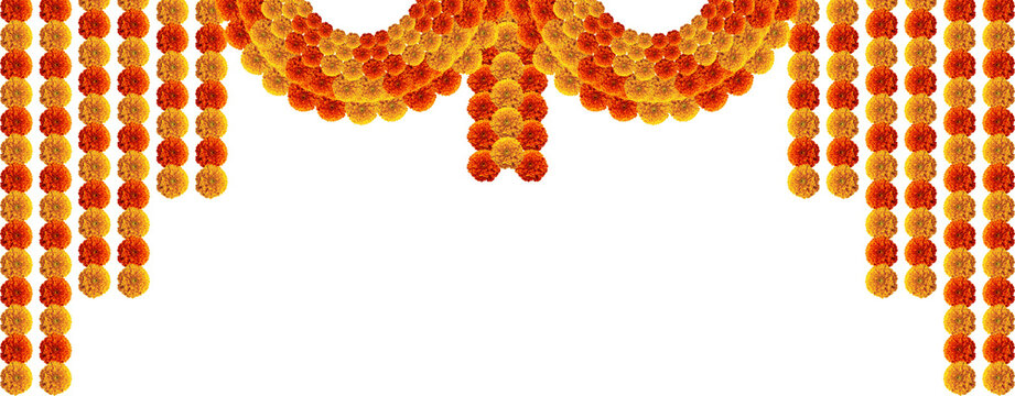 Marigold flowers decorative toran entrance gate for design decoration