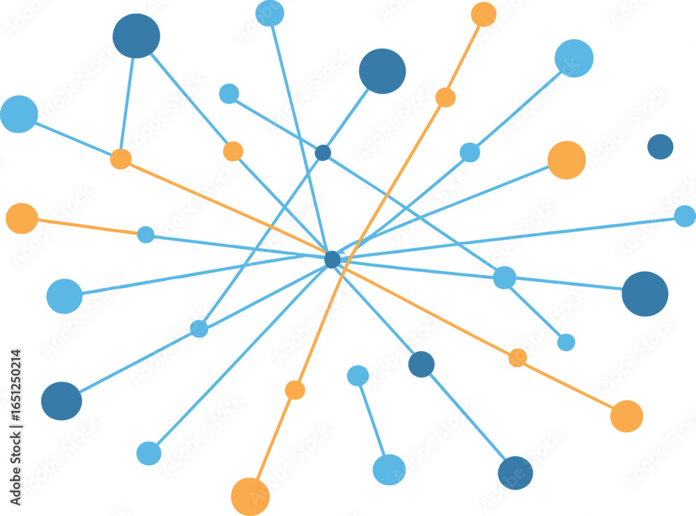 Poster futuristic network diagram | technology connection visualization | abstract digital matrix concept v
