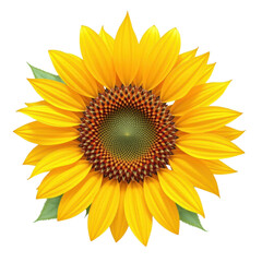 Stunning Isolated Top View of a Sunflower Head in Nature Vibrant Yellow Petals and Intricate Seeds Close-Up Perspective