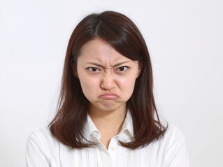 怒った表情の日本人女性