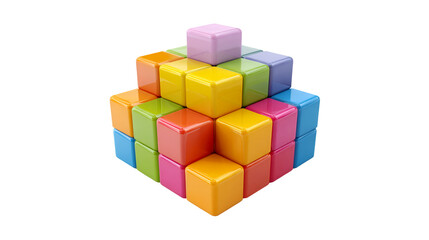 Colorful blocks stacked pyramid structure design