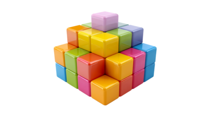 Colorful blocks stacked pyramid structure design