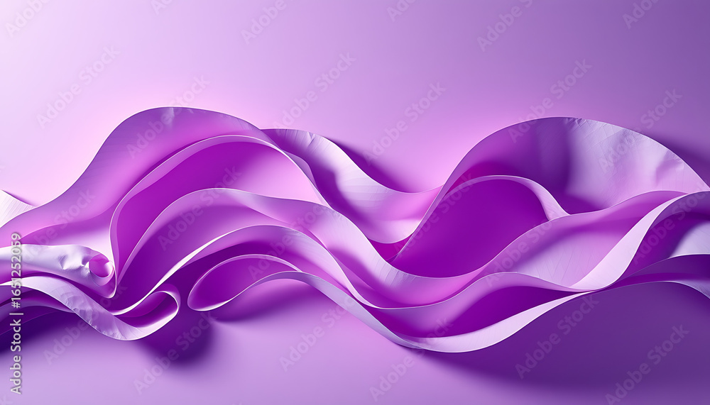 Poster abstract purple waves flowing smoothly across a light purple background creating a soft and elegant 