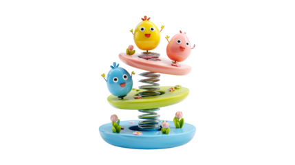 Playful Easter Chicks on Springy Seesaw Joyful Springtime Fun
