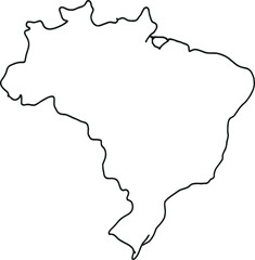 Obraz premium Minimalist brazil map outline vector | simple brazilian borders design concept