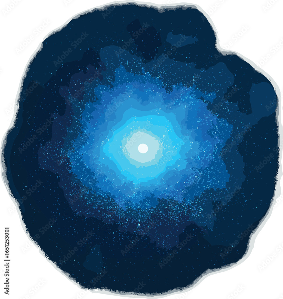 Poster Blue energy burst vector: dynamic abstract background with glowing light and cosmic particles