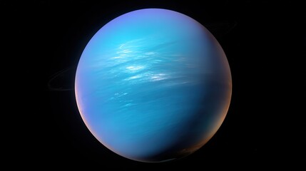 Obraz premium Uranus with mysterious internal heat waves visible through translucent atmosphere.