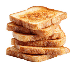 Delicious toast stacks served on a plate kitchen food isolated on transparent background
