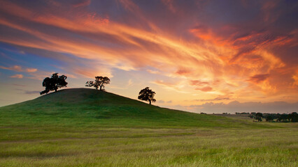 California Foothills at Sunset 