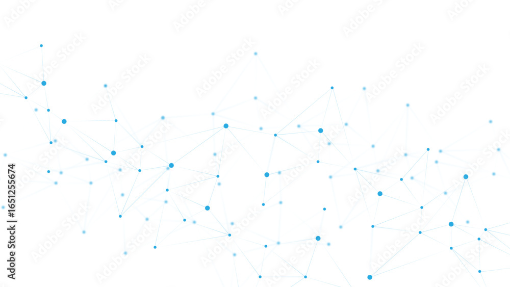 Poster blue white abstract polygon connection mesh digital technology futuristic communication high tech co
